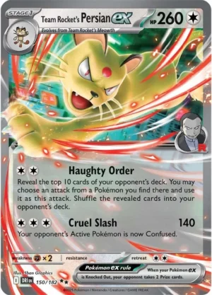 Pokémon TCG SV10: Destined Rivals 150/182 Team Rocket's Persian ex Double Rare Ungraded