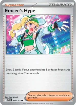 Pokémon TCG SV10: Destined Rivals 163/182 Emcee's Hype Common Ungraded