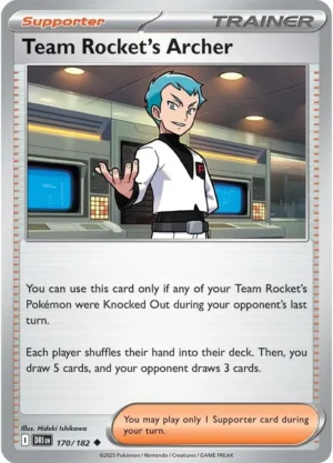Pokémon TCG SV10: Destined Rivals 170/182 Team Rocket's Archer Uncommon Ungraded