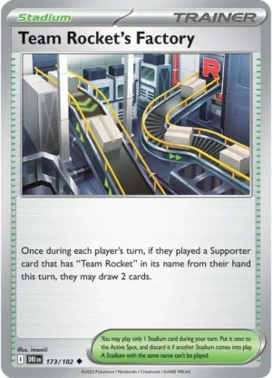 Pokémon TCG SV10: Destined Rivals 173/182 Team Rocket's Factory Uncommon Ungraded