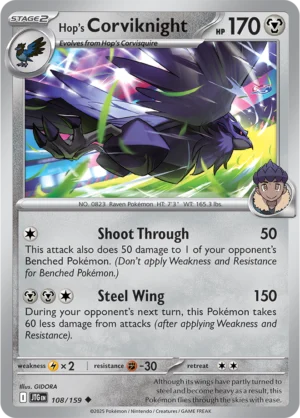 Pokémon TCG SV9: Journey Together 108/159 Hop's Corviknight Uncommon Ungraded