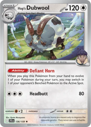 Pokémon TCG SV9: Journey Together 136/159 Hop's Dubwool Rare Ungraded