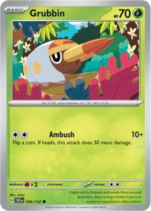 Pokémon TCG SV7: Stellar Crown 009/142 Grubbin Common Ungraded
