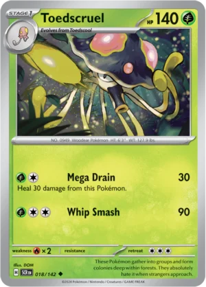 Pokémon TCG SV7: Stellar Crown 018/142 Toedscruel Uncommon Ungraded