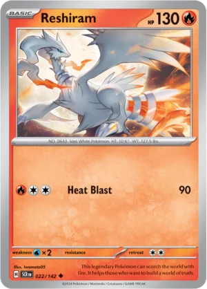 Pokémon TCG SV7: Stellar Crown 022/142 Reshiram Uncommon Ungraded
