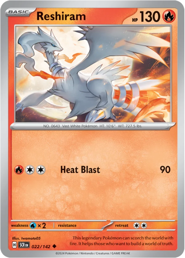Pokémon TCG SV7: Stellar Crown 022/142 Reshiram Uncommon Ungraded