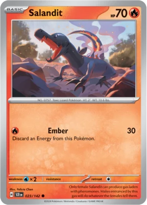 Pokémon TCG SV7: Stellar Crown 023/142 Salandit Common Ungraded
