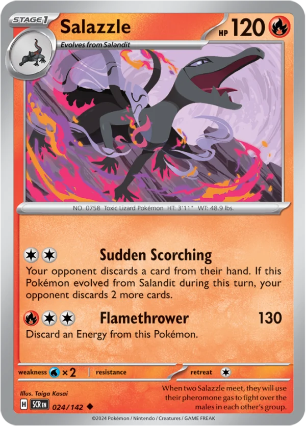 Pokémon TCG SV7: Stellar Crown 024/142 Salazzle Uncommon Ungraded