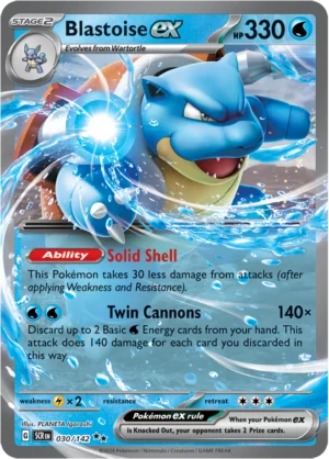 Pokémon TCG SV7: Stellar Crown 030/142 Blastoise ex Double Rare Ungraded