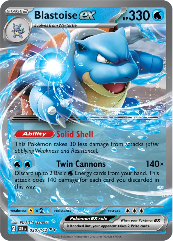 Pokémon TCG SV7: Stellar Crown 030/142 Blastoise ex Double Rare Ungraded