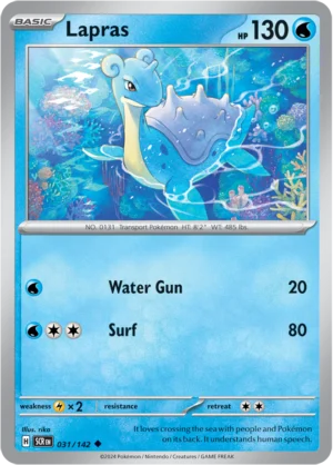Pokémon TCG SV7: Stellar Crown 031/142 Lapras Uncommon Ungraded