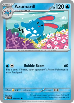 Pokémon TCG SV7: Stellar Crown 034/142 Azumarill Uncommon Ungraded