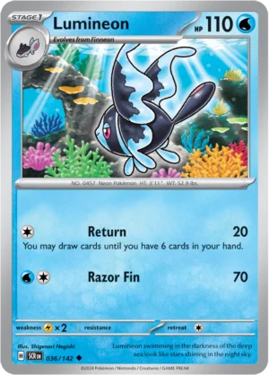 Pokémon TCG SV7: Stellar Crown 036/142 Lumineon Uncommon Ungraded