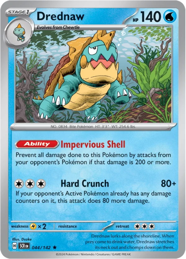 Pokémon TCG SV7: Stellar Crown 044/142 Drednaw Rare Ungraded