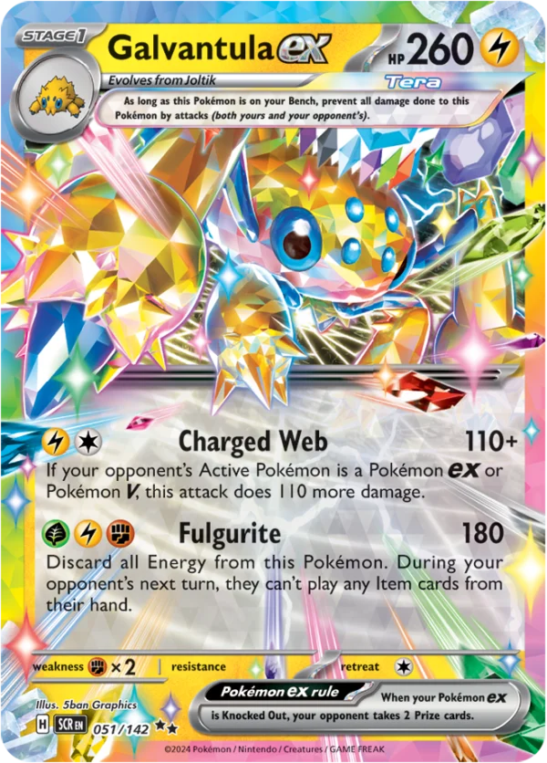 Pokémon TCG SV7: Stellar Crown 051/142 Galvantula ex Double Rare Ungraded