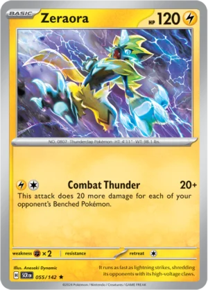 Pokémon TCG SV7: Stellar Crown 055/142 Zeraora Rare Ungraded
