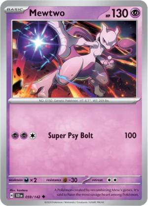 Pokémon TCG SV7: Stellar Crown 059/142 Mewtwo Uncommon Ungraded