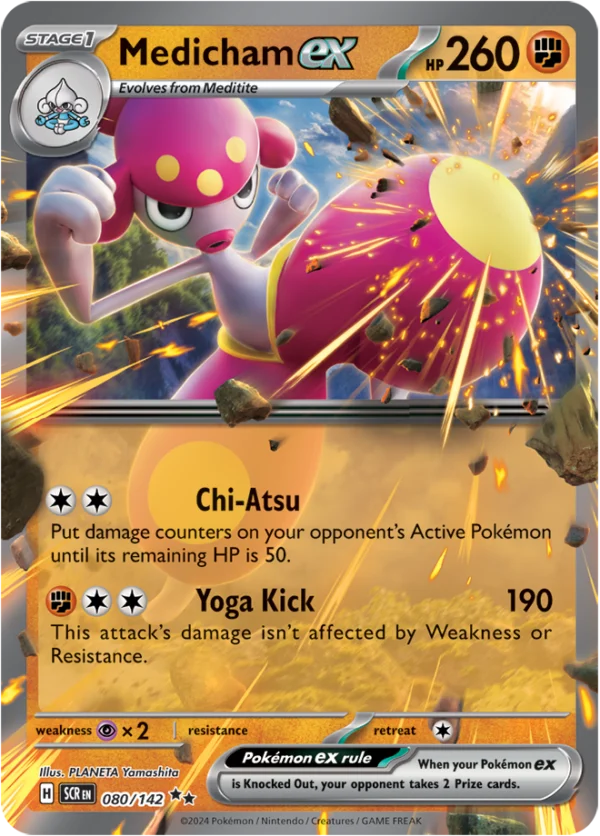 Pokémon TCG SV7: Stellar Crown 080/142 Medicham ex Double Rare Ungraded