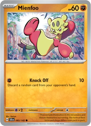 Pokémon TCG SV7: Stellar Crown 083/142 Mienfoo Common Ungraded
