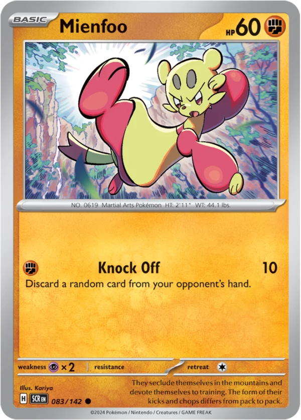 Pokémon TCG SV7: Stellar Crown 083/142 Mienfoo Common Ungraded