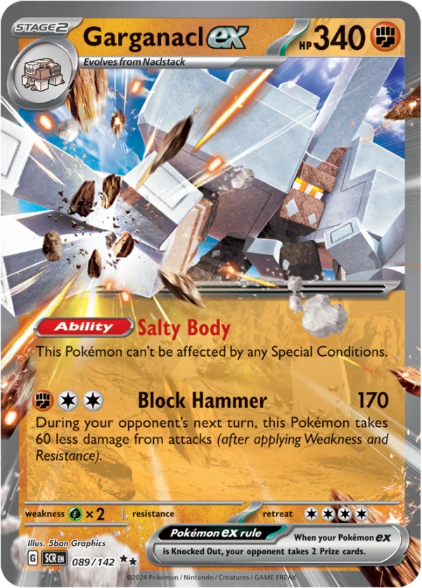 Pokémon TCG SV7: Stellar Crown 089/142 Garganacl ex Double Rare Ungraded