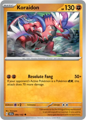 Pokémon TCG SV7: Stellar Crown 090/142 Koraidon Uncommon Ungraded