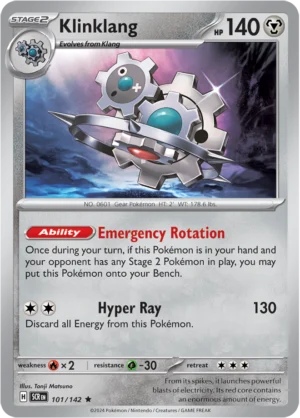 Pokémon TCG SV7: Stellar Crown 101/142 Klinklang Rare Ungraded