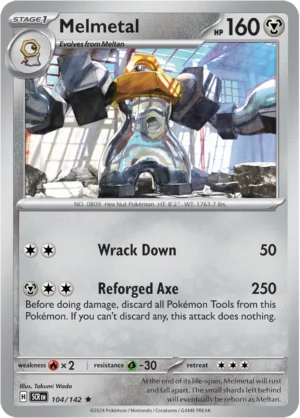 Pokémon TCG SV7: Stellar Crown 104/142 Melmetal Rare Ungraded