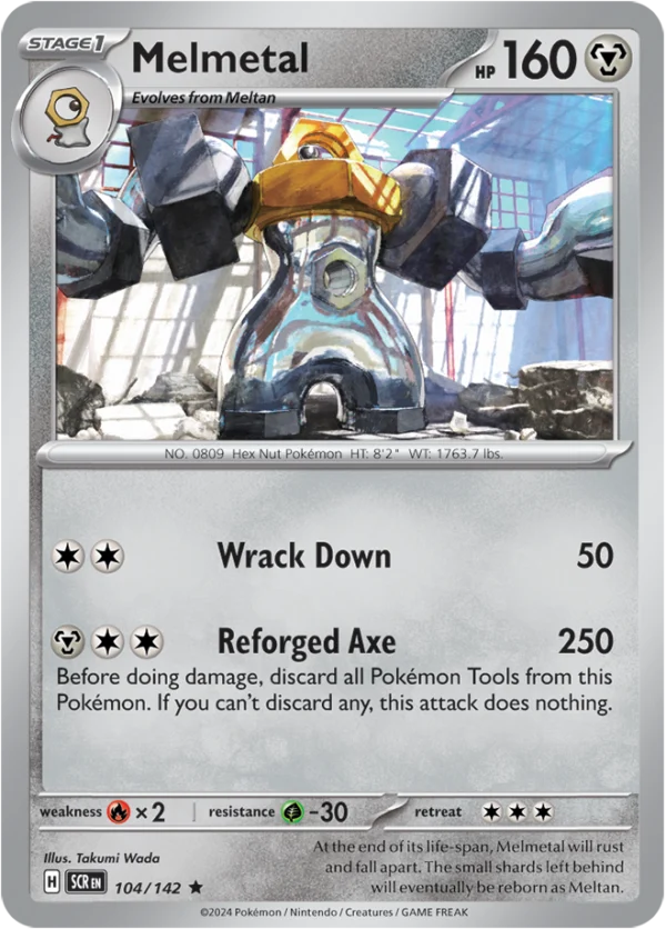 Pokémon TCG SV7: Stellar Crown 104/142 Melmetal Rare Ungraded