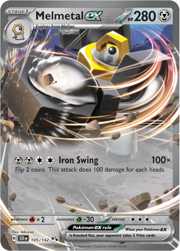 Pokémon TCG SV7: Stellar Crown 105/142 Melmetal ex Double Rare Ungraded