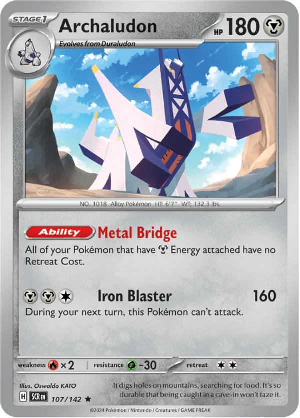 Pokémon TCG SV7: Stellar Crown 107/142 Archaludon Rare Ungraded