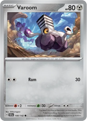 Pokémon TCG SV7: Stellar Crown 108/142 Varoom Common Ungraded