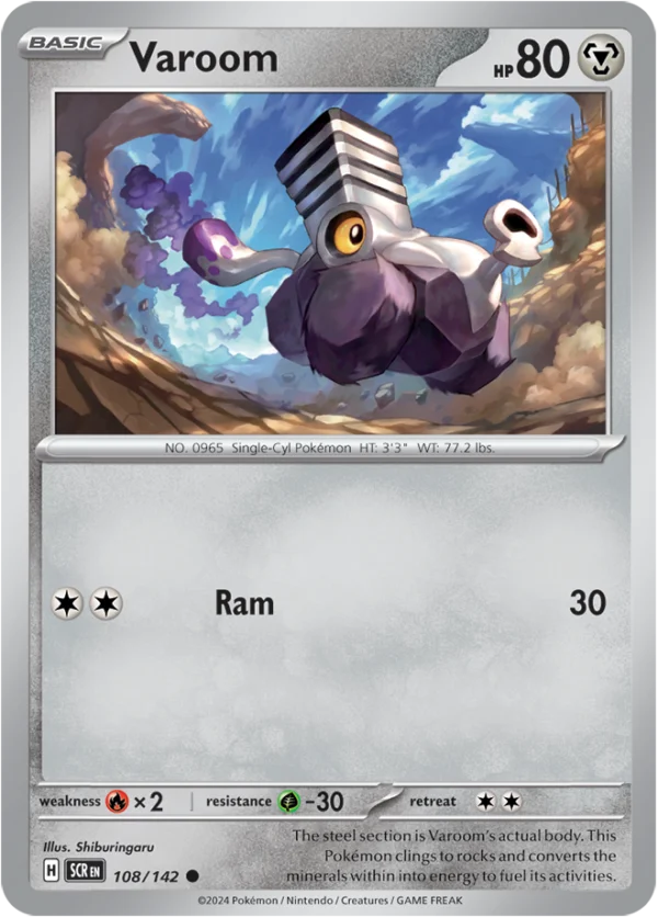 Pokémon TCG SV7: Stellar Crown 108/142 Varoom Common Ungraded