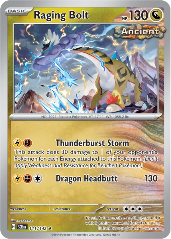 Pokémon TCG SV7: Stellar Crown 111/142 Raging Bolt Rare Ungraded