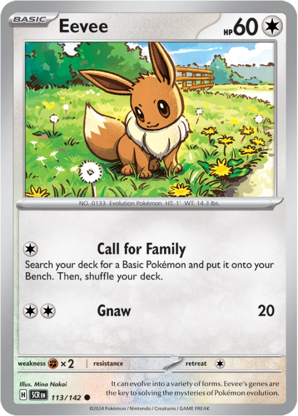 Pokémon TCG SV7: Stellar Crown 113/142 Eevee Common Ungraded