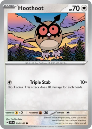 Pokémon TCG SV7: Stellar Crown 114/142 Hoothoot Common Ungraded