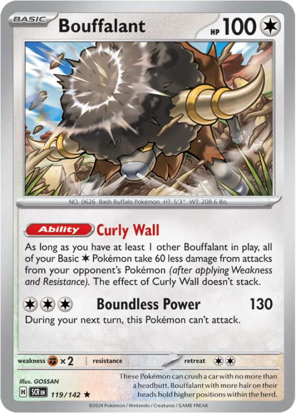 Pokémon TCG SV7: Stellar Crown 119/142 Bouffalant Rare Ungraded