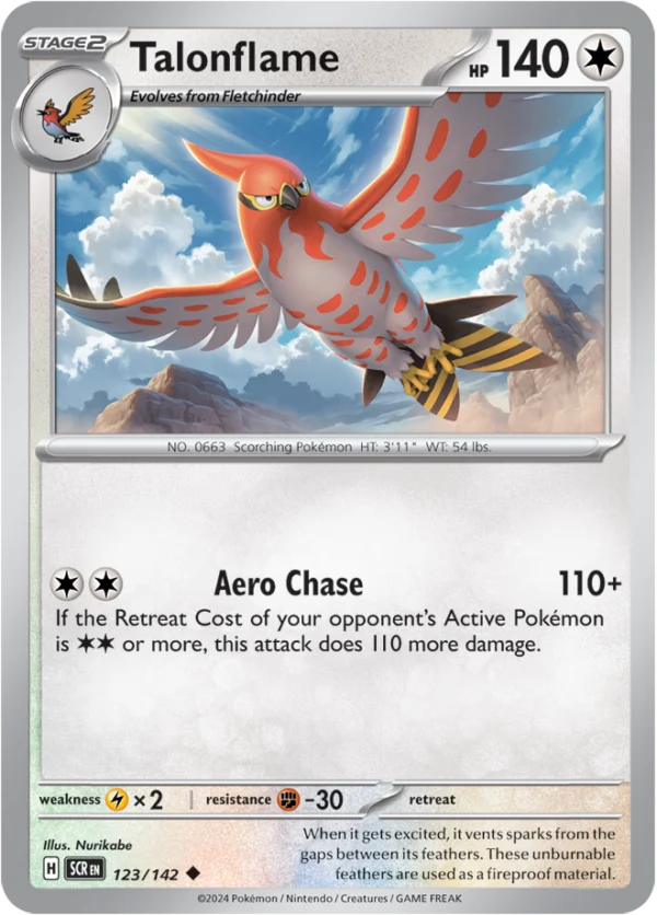 Pokémon TCG SV7: Stellar Crown 123/142 Talonflame Uncommon Ungraded