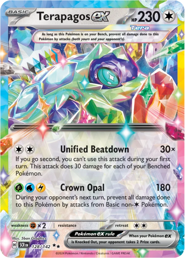 Pokémon TCG SV7: Stellar Crown 128/142 Terapagos ex Double Rare Ungraded