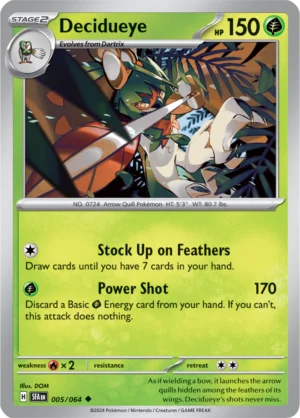 Pokémon TCG SV: Shrouded Fable 005/064 Decidueye Uncommon Ungraded