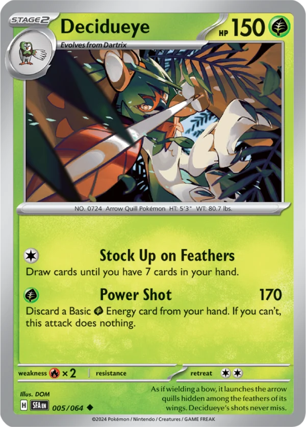 Pokémon TCG SV: Shrouded Fable 005/064 Decidueye Uncommon Ungraded
