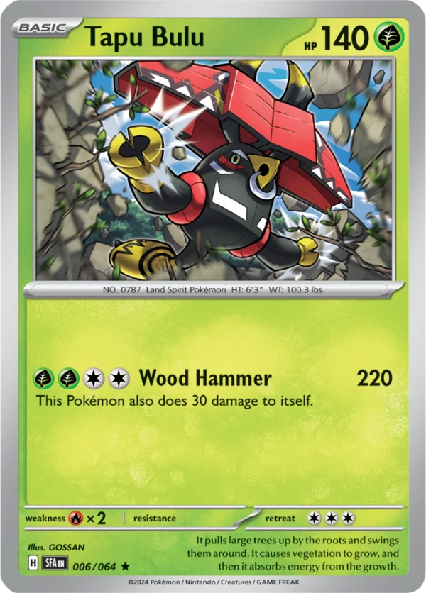 Pokémon TCG SV: Shrouded Fable 006/064 Tapu Bulu Rare Ungraded