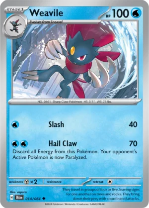 Pokémon TCG SV: Shrouded Fable 014/064 Weavile Uncommon Ungraded