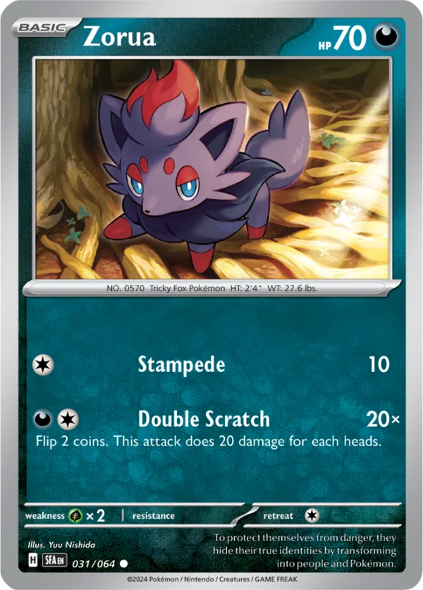 Pokémon TCG SV: Shrouded Fable 031/064 Zorua Common Ungraded