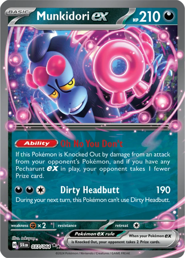 Pokémon TCG SV: Shrouded Fable 037/064 Munkidori ex Double Rare Ungraded