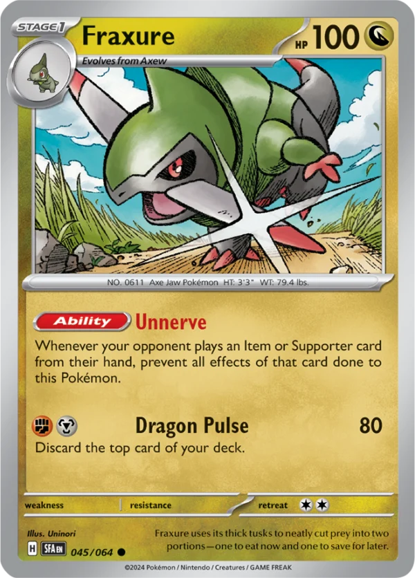 Pokémon TCG SV: Shrouded Fable 045/064 Fraxure Common Ungraded