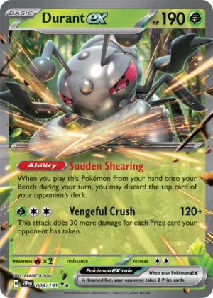 Pokémon TCG SV8: Surging Sparks 004/191 Durant ex Double Rare Ungraded