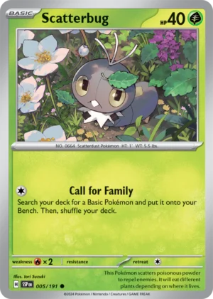 Pokémon TCG SV8: Surging Sparks 005/191 Scatterbug Common Ungraded