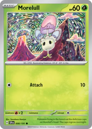 Pokémon TCG SV8: Surging Sparks 008/191 Morelull Common Ungraded