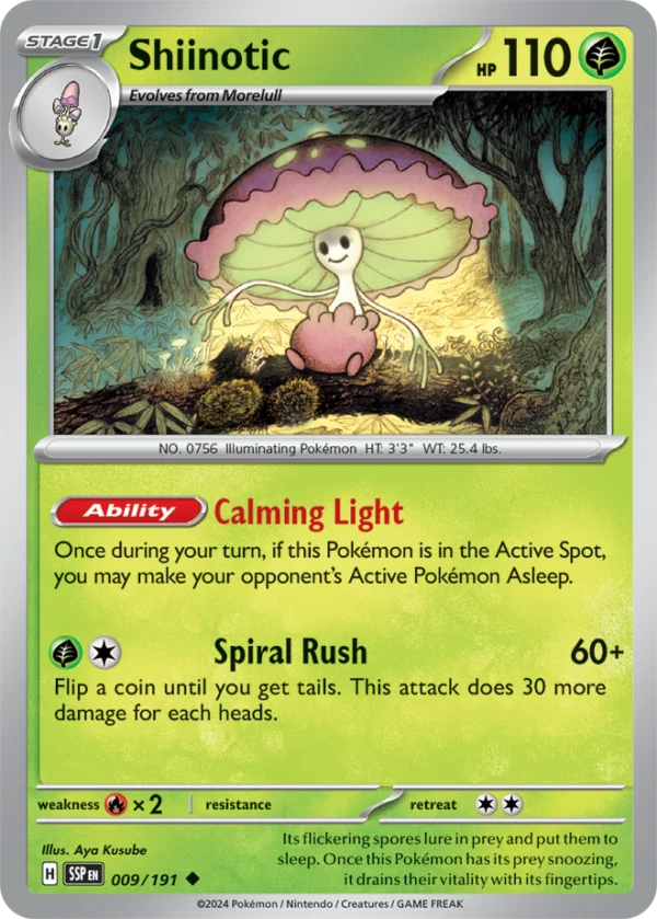 Pokémon TCG SV8: Surging Sparks 009/191 Shiinotic Uncommon Ungraded